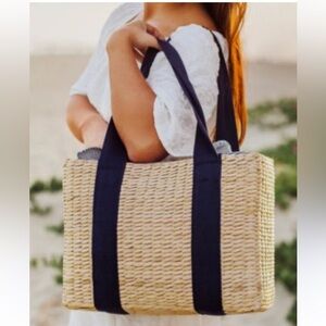 The Parisian picnic basket Navy Woven Tote Bag